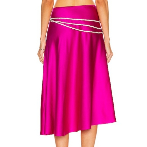 NUE Studio Fuschia Pink Silk Laetitia Skirt sz XS *NO BELT - Picture 4 of 7
